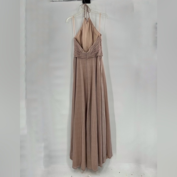 Fancy Schmancy pink halter shimmer maxi dress size 2 - Picture 5 of 7